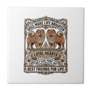 Hunde-Liebhaber-Zitat Vintage-Gravur Fluffiger Hun Fliese