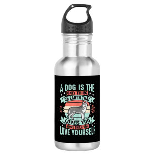 Hunde-Liebhaber-Zitat Vintage-Husky-Grafik Edelstahlflasche