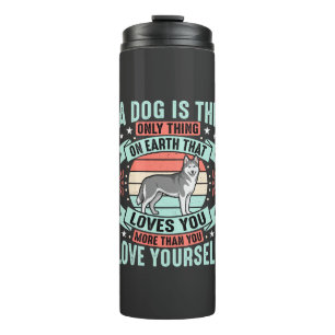 Hunde Liebhaber Zitat Vintage Husky Grafik Thermosbecher