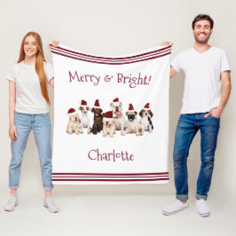 Hunde liebt Weihnachtsblanket mit Namen Fleecedecke