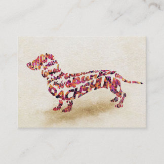 Hunde Lover Dackel Hundetyppografie Visitenkarte
