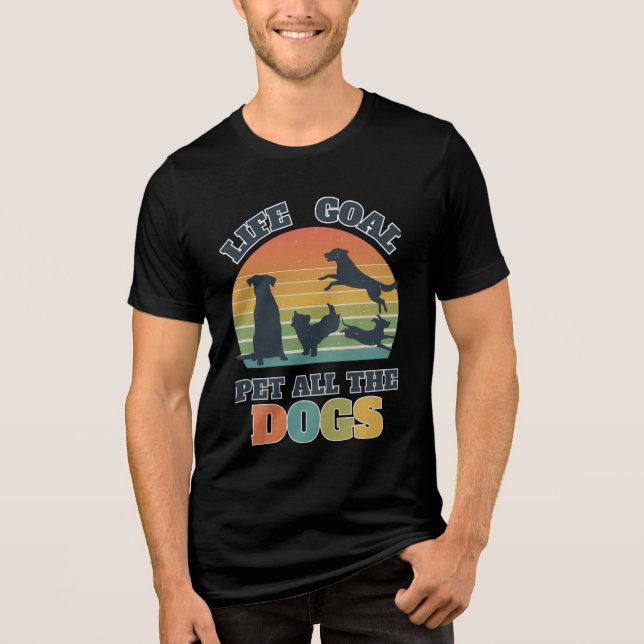 Hunde Lover Life Goal Design for Animal Rescue Sup Tri-Blend Shirt (Vorderseite)