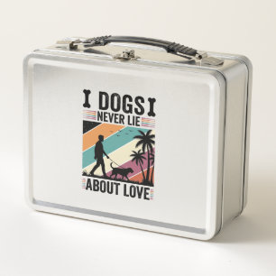 Hunde lügen nie über Liebe Vintage Spazierender Hu Metall Brotdose