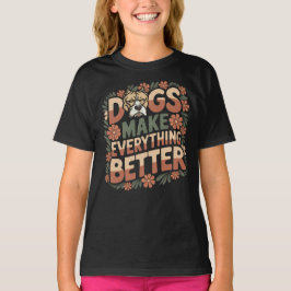 Hunde machen alles besser, lustiger Pitbull Hund T-Shirt