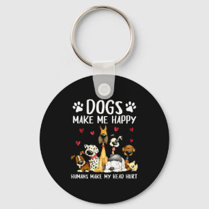 Hunde machen mich glücklich Menschen tun meinem Ko Schlüsselanhänger