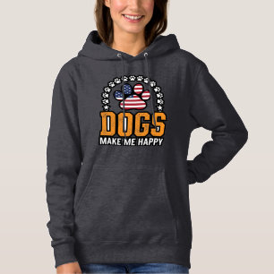 Hunde machen mich glücklich patriotisches Pfoten-V Hoodie