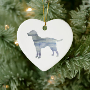Hunde Malerei Silhouette Weihnachten Keramik Ornament