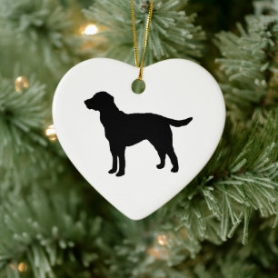 Hunde Malerei Silhouette Weihnachten Keramik Ornament
