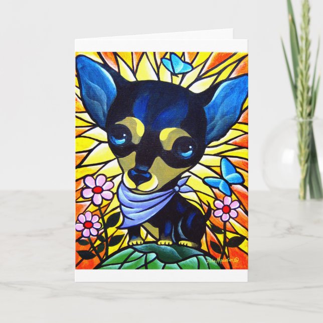 HUNDE-MALERIE CHIHUAHUA - MULTI KARTE (Vorderseite)