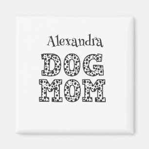 Hunde-Mama aus Schwarz und Weiß-Dalmatiner Magnet