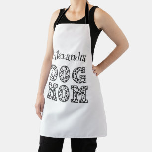Hunde-Mama aus Schwarz und Weiß-Dalmatiner Schürze