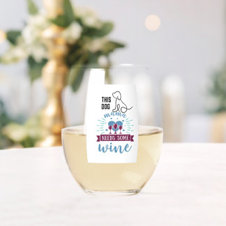 Hunde Mama braucht Wein Weinglas Ohne Stiel
