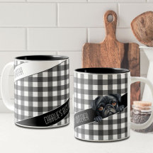 Hunde Mama Buffalo Kariert White Black Mops Custom