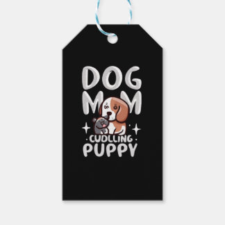 Hunde Mama Cuddling Puppy Geschenkanhänger