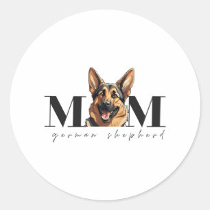 Hunde Mama DEUTSCHE SCHEPHERD DOG Klassischer T - Runder Aufkleber