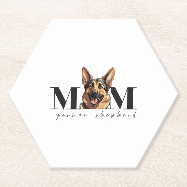 Hunde Mama DEUTSCHE SCHEPHERD DOG Klassischer T -  Untersetzer (Vorderseite)