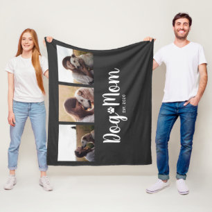 Hunde-Mama Etablierte elegante Schriftart Schwarz Fleecedecke
