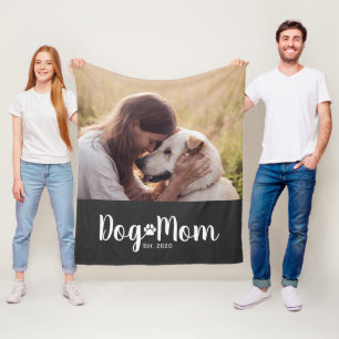 Hunde-Mama Etablierte Schrift Foto Fleecedecke