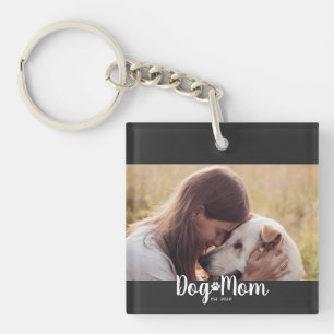 Hunde-Mama Etablierte Schrift Foto Schlüsselanhänger