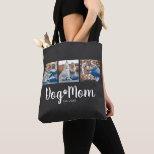 Hunde-Mama Etablierte Schrift Schwarz 3 Foto  Tasche