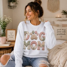 Hunde-Mama-Faux-Patchwork Sweatshirt