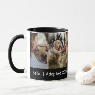 Hunde-Mama-Foto-Collage mit Adoptionsjahr Tasse
