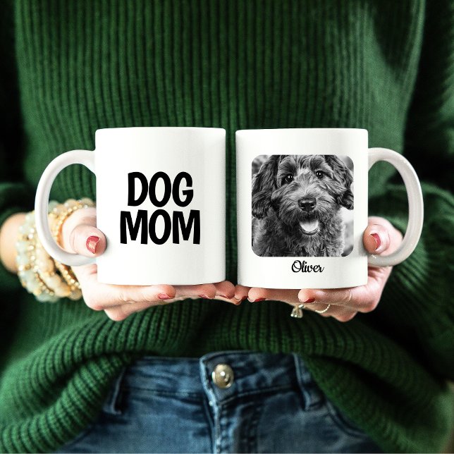 Hunde Mama Foto Tasse mit Hunde Name (DOG MOM MUG WITH PHOTO AND DOGS NAME, MAKES A CUTE GIFT FOR HER)