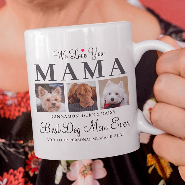 Hunde Mama Geschenk - Wir Liebe Sie Mama Pet FotoC Kaffeetasse (Best Dog Mom Ever  Mug)