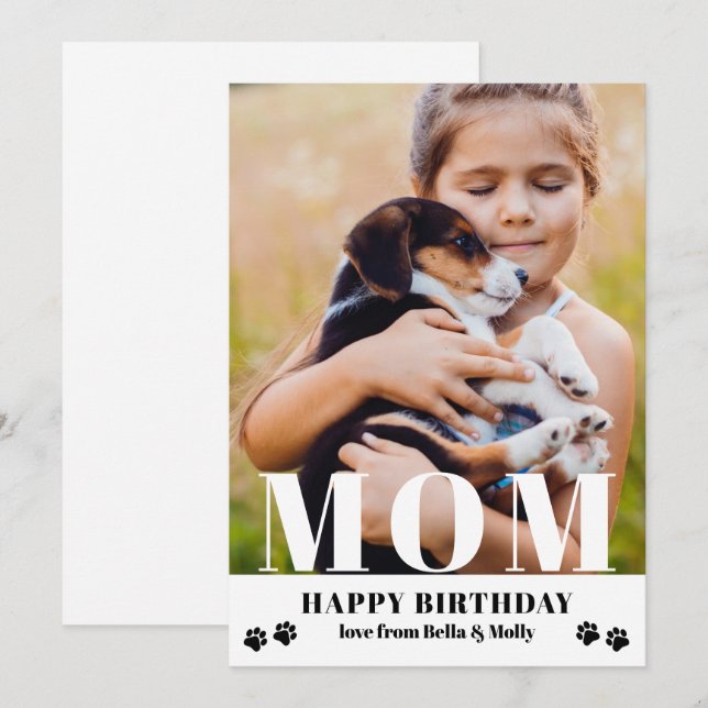 Hunde Mama Happy Birthday Modernes Personalisierte (Vorne/Hinten)