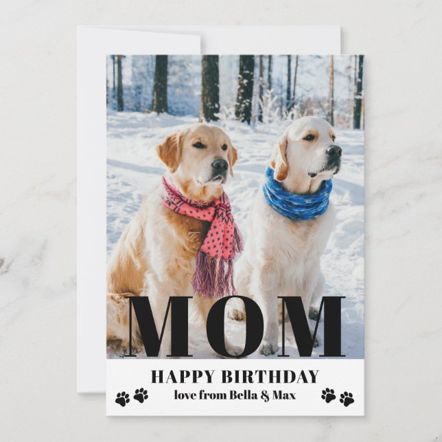 Hunde Mama Happy Birthday Modernes Personalisierte (Vorderseite)