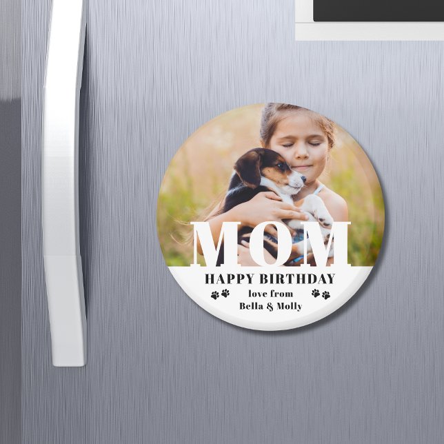 Hunde Mama Happy Birthday Modernes Personalisierte Magnet (Von Creator hochgeladen)