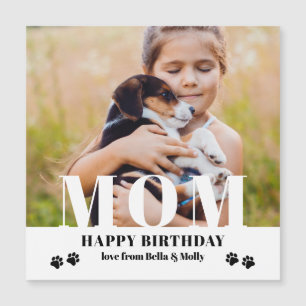 Hunde Mama Happy Birthday Modernes Personalisierte Magnetkarte