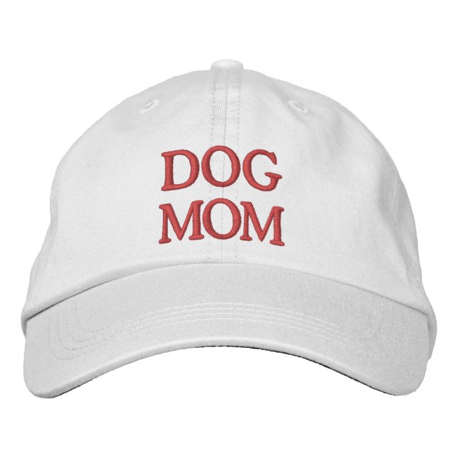 Hunde Mama heißrosa bestickte Baseballkappe (Vorderseite)