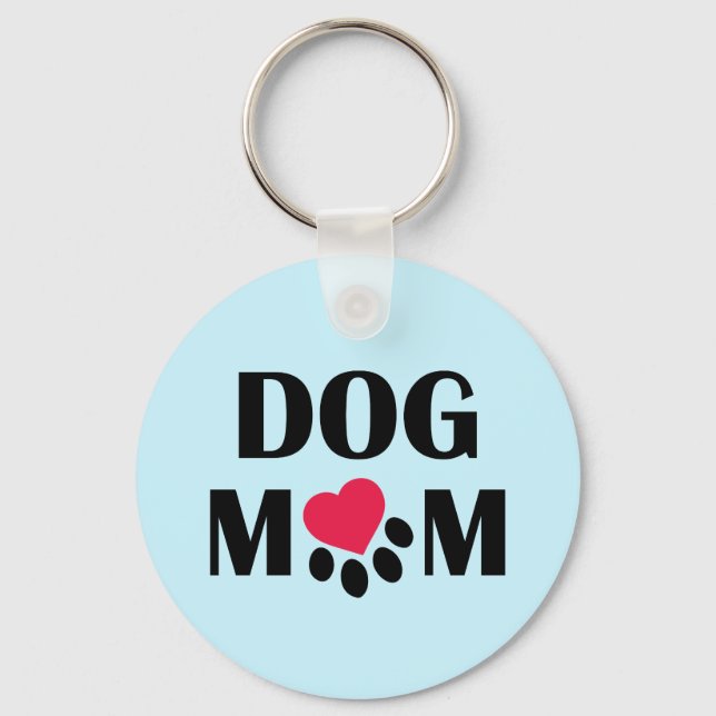 Hunde Mama Herz Paw Schlüsselanhänger (Vorderseite)