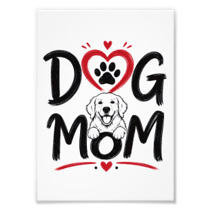 Hunde-Mama-Herz & Süßer Hund Stolz Design Für Ha Fotodruck