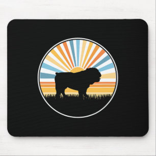 - Hunde-Mama Hunde-Papa Retro-Sonnenuntergang Haus Mousepad