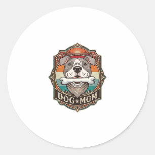 Hunde-Mama-Knochen-Bandana-Vintage-Rahmen_1 Runder Aufkleber