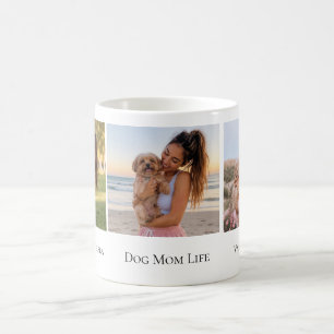Hunde-Mama-Leben Personalisierte Namen 3 Fotos Kaffeetasse