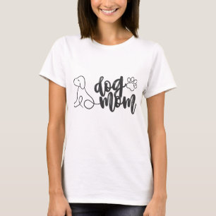 Hunde Mama Line Art Design Minimalistischer Hund T-Shirt