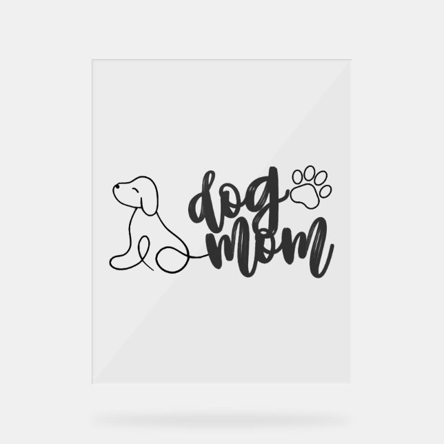 Hunde Mama Linie Art Design Minimalistischer Hund  Acrylschild (Vorderseite)