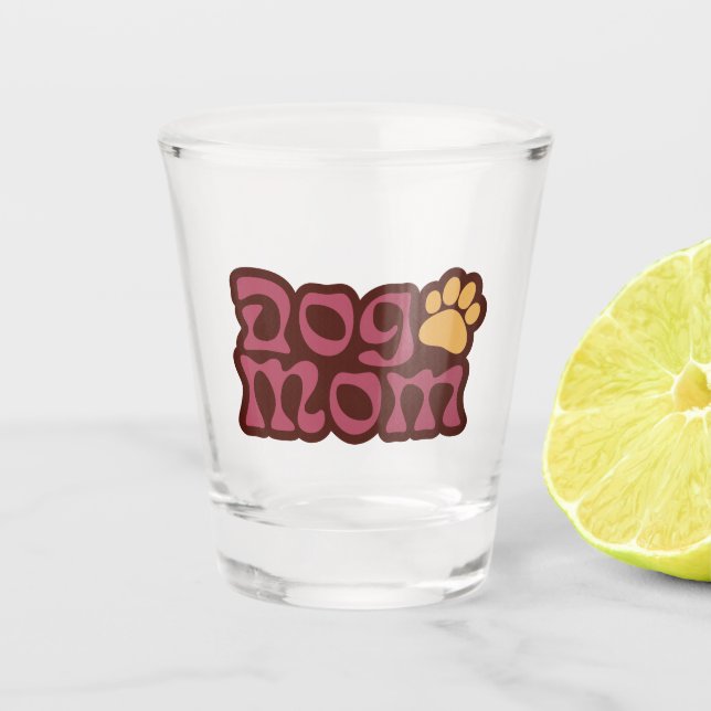 Hunde-Mama-Logo Schnapsglas (Vorderseite)