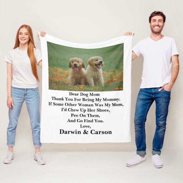 Hunde Mama Mütter Maßgeschneiderte Foto Mama Kehle Fleecedecke (Beispiel)