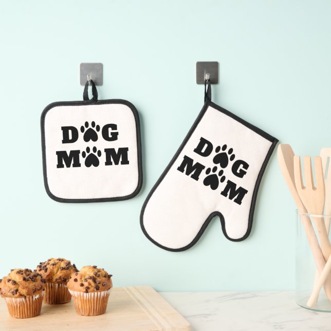 "Hunde-Mama" Ofenhandschuh & Topflappen-Set (Insitu (Hängend))