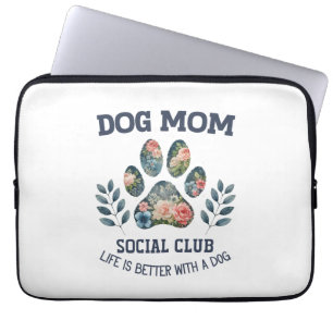 Hunde Mama Paw Floral Laptopschutzhülle