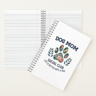 Hunde Mama Paw Floral Notizbuch