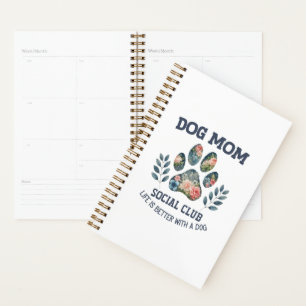 Hunde Mama Paw Floral Planer