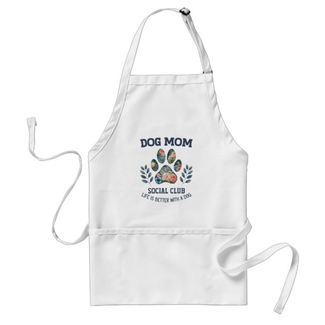 Hunde Mama Paw Floral Schürze (Vorne)