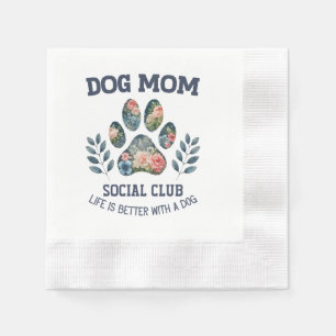 Hunde Mama Paw Floral Serviette