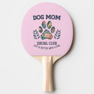 Hunde Mama Paw Floral Tischtennis Schläger