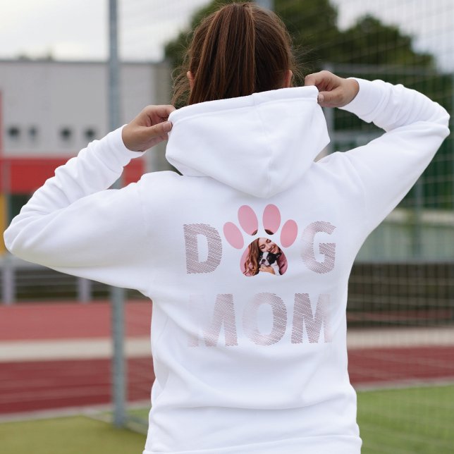Hunde Mama Paw Foto Custom Foto Rose Gold Hoodie (Von Creator hochgeladen)